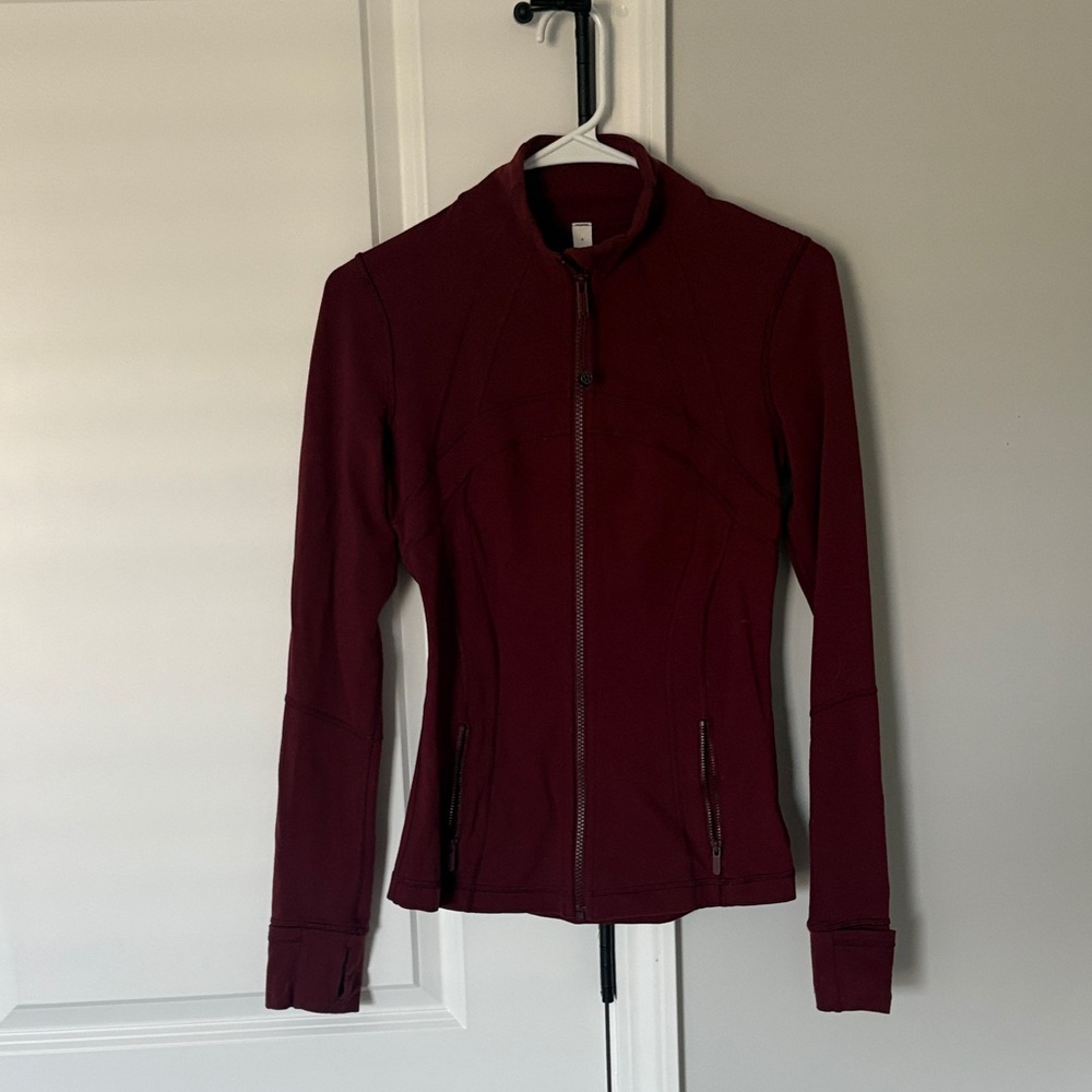 lululemon athletica Burgundy Full-Zip Bomber Jacket